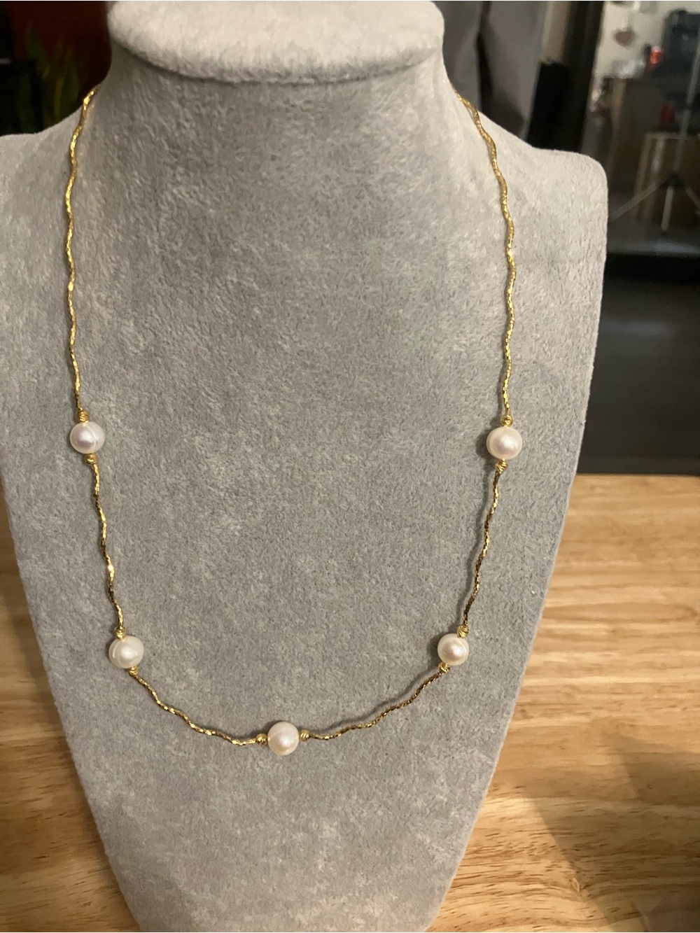 JTV 18K Gold Over Silver Freshwater Pearl Necklace 18”